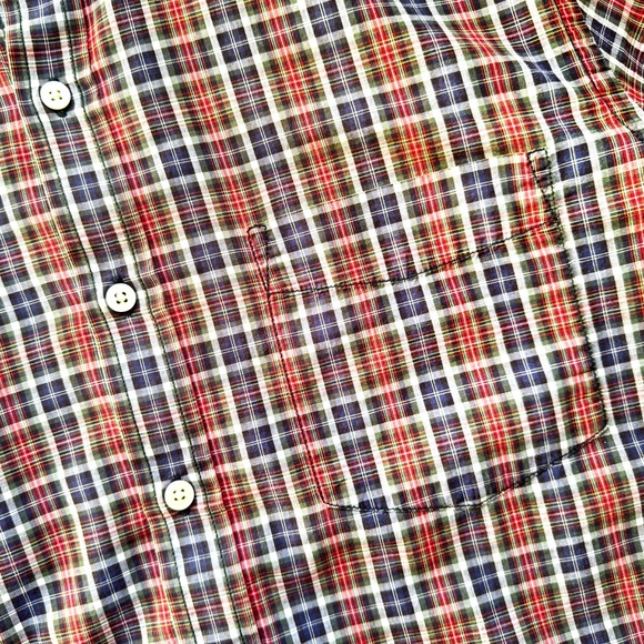 GAP Men’s Slim Fitted Button Up Shirt Size M Red White Blue 100% Cotton Vtg Y2k - Picture 6 of 12